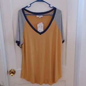Colorblock V-Neck Women's Top No Comment 2 Xlarge